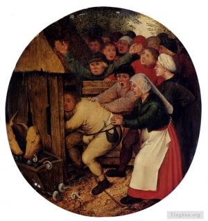 Pieter Bruegel the Younger œuvres - Poussé dans la porcherie