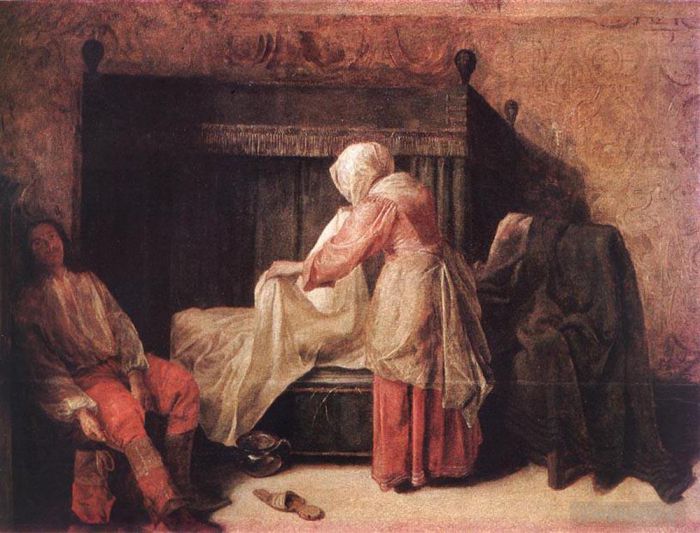 Pieter de Hooch Peinture à l'huile - Le matin d'un jeune homme