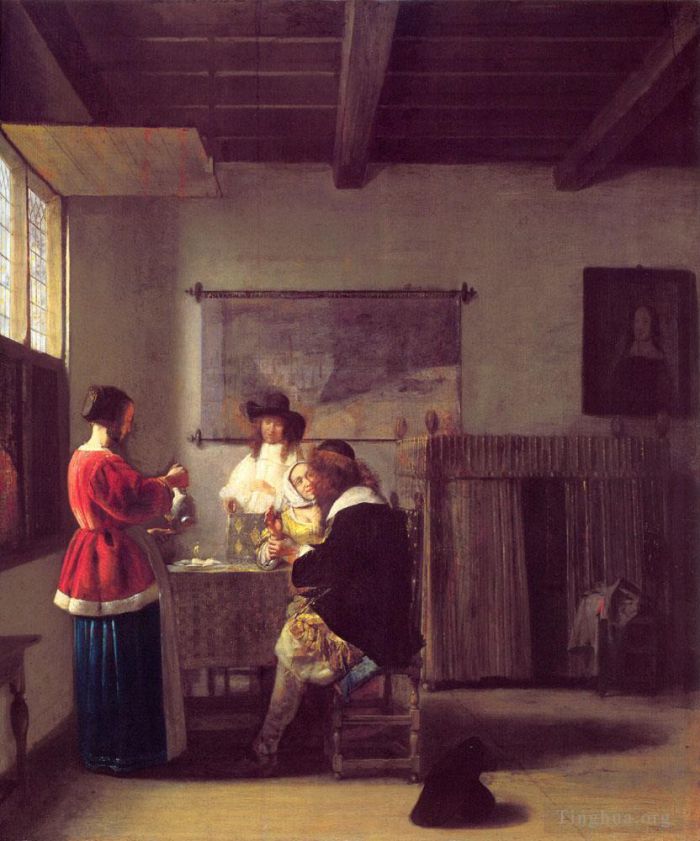 Pieter de Hooch Peinture à l'huile - La visite
