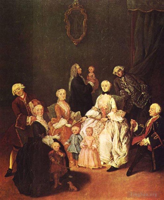 Pietro Longhi Peinture à l'huile - Famille patricienne