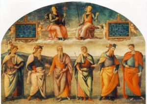 Pietro Perugino œuvres - Prudence et justice avec six sages antiques 1497