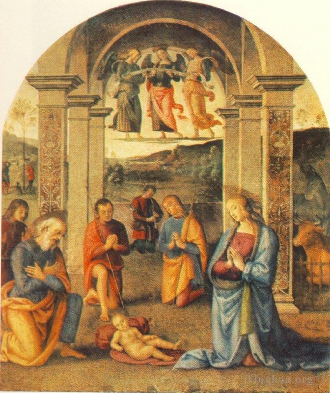 Pietro Perugino Peinture à l'huile - Le Presépio 1498