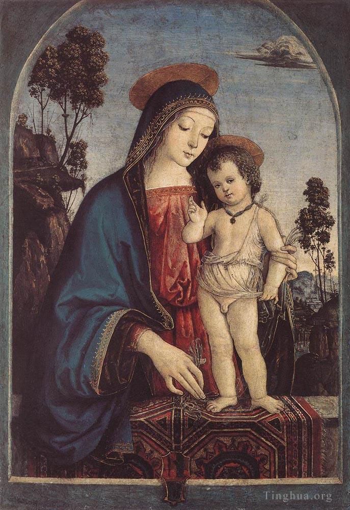 Bernardino di Betto Peinture à l'huile - La Vierge à l'Enfant