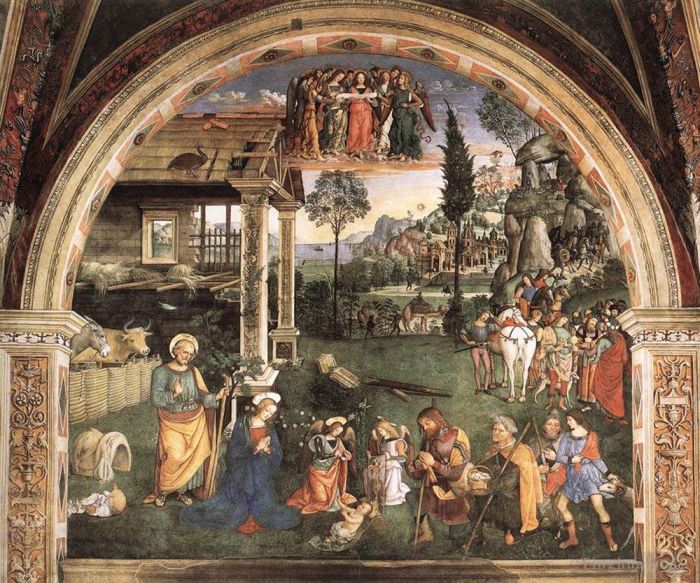Bernardino di Betto Types de peintures - Adoration de l'enfant