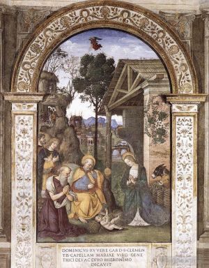 Bernardino di Betto œuvres - Adoration de l'Enfant Jésus
