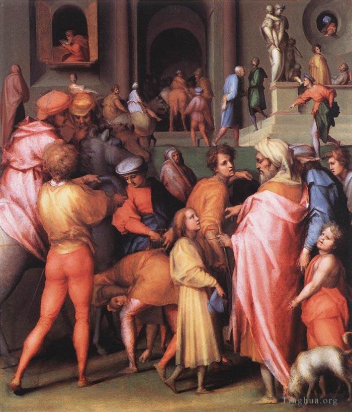 Jacopo da Pontormo Peinture à l'huile - Joseph vendu à Potiphar