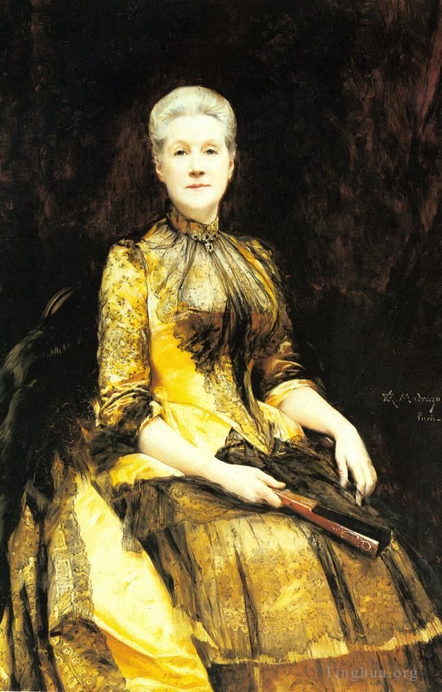 Raimundo de Madrazo y Garreta Peinture à l'huile - Un portrait de Mme James Leigh Coleman