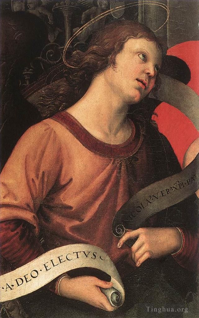 Raphaël Peinture à l'huile - Fragment d'ange du retable des Baronci