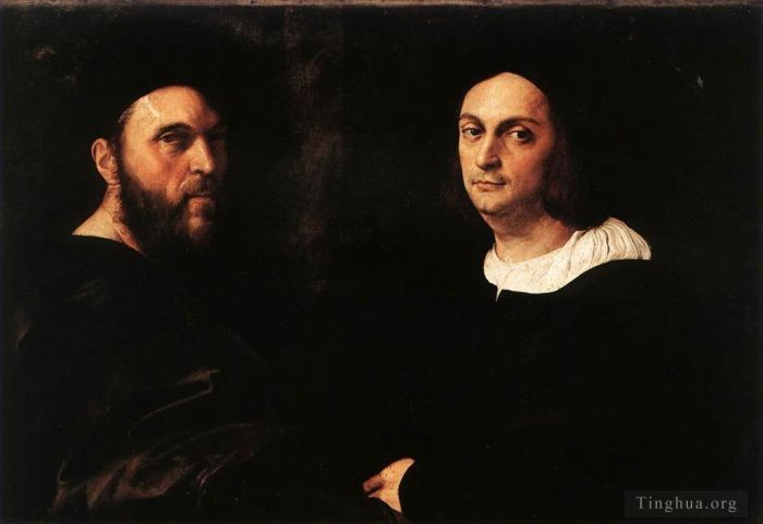Raphaël Peinture à l'huile - Double portrait