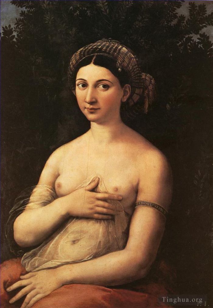 Raphaël Peinture à l'huile - Portrait de femme nue Fornarina 1518