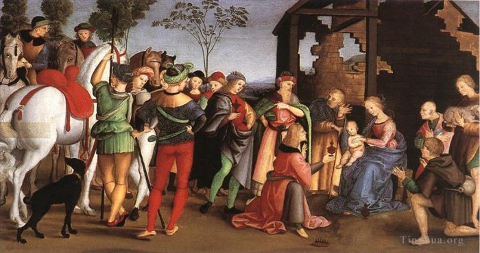 Raphaël Peinture à l'huile - L'autel de l'Adoration des Mages Oddi