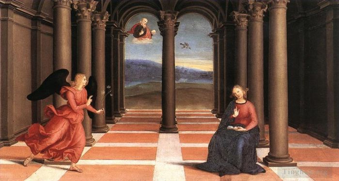Raphaël Peinture à l'huile - La prédelle de l'autel de l'Annonciation Oddi