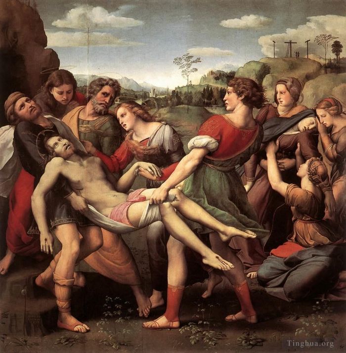 Raphaël Peinture à l'huile - La mise au tombeau