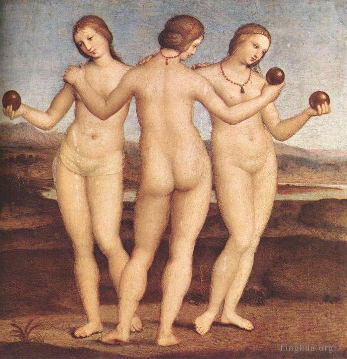 Raphaël Peinture à l'huile - Les Trois Grâces