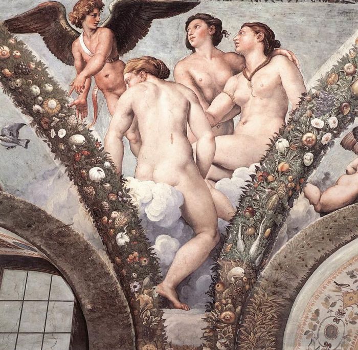 Raphaël Types de peintures - Cupidon et les Trois Grâces