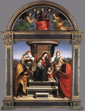 Raphaël œuvres - Vierge à l'Enfant intronisant avec des saints 1504
