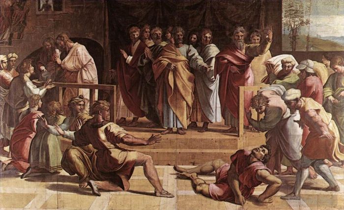 Raphaël Types de peintures - La mort d'Ananias