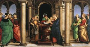 Raphaël œuvres - La Présentation au Temple Oddi, prédelle de l'autel