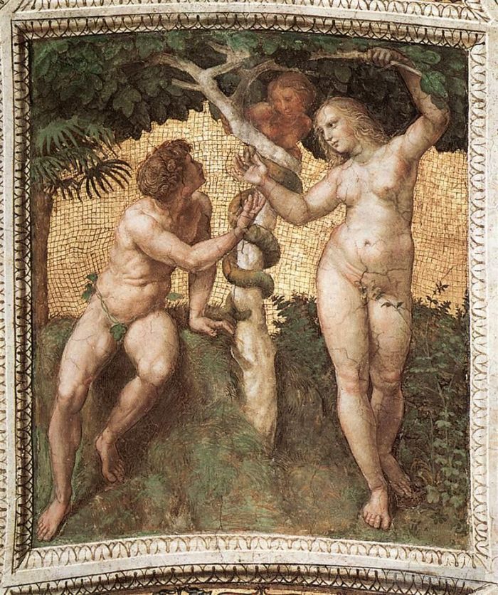 Raphaël Types de peintures - La Strophe de la Segnatura Adam et Eve