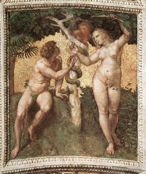 Raphaël œuvres - La Strophe de la Segnatura Adam et Eve