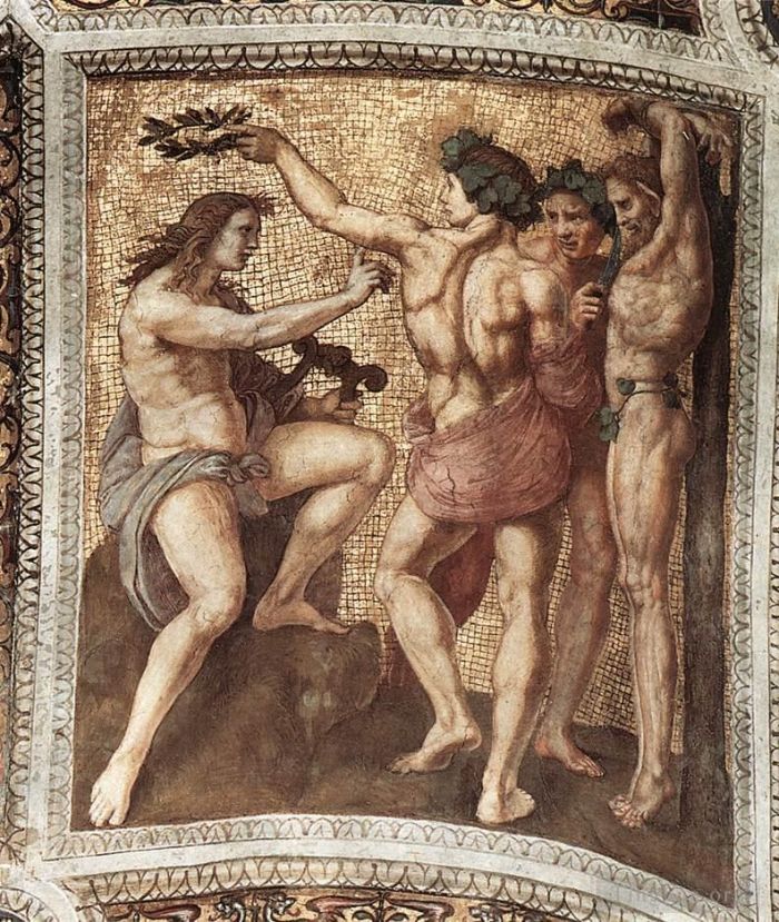 Raphaël Types de peintures - La Strophe de la Segnatura Apollon et Marsyas