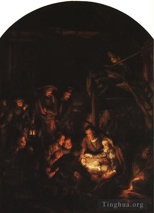 Rembrandt Harmenszoon van Rijn Peinture à l'huile - Adoration des bergers