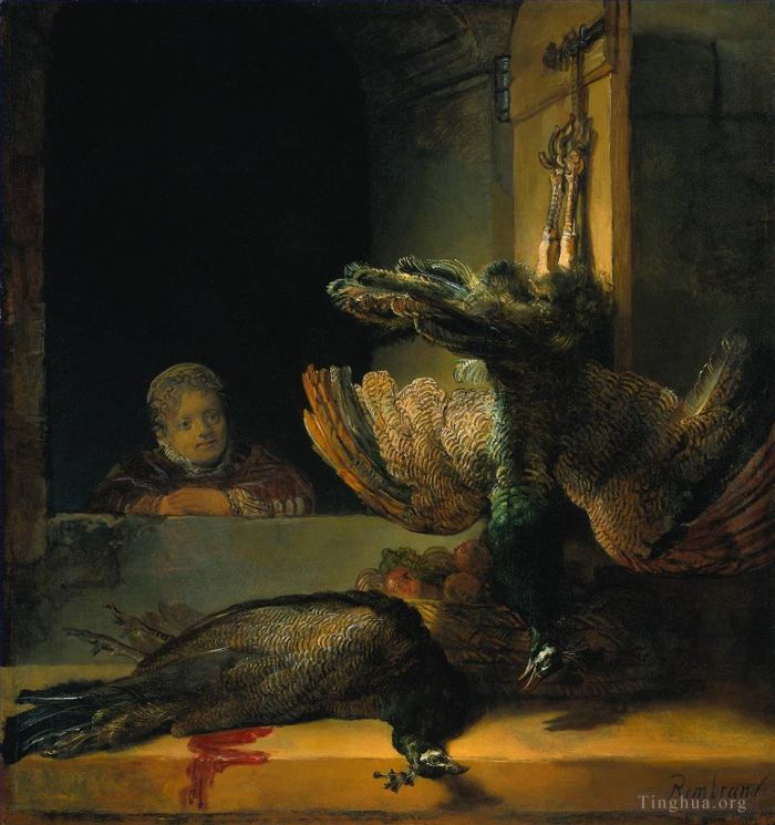 Rembrandt Harmenszoon van Rijn Peinture à l'huile - Paons morts