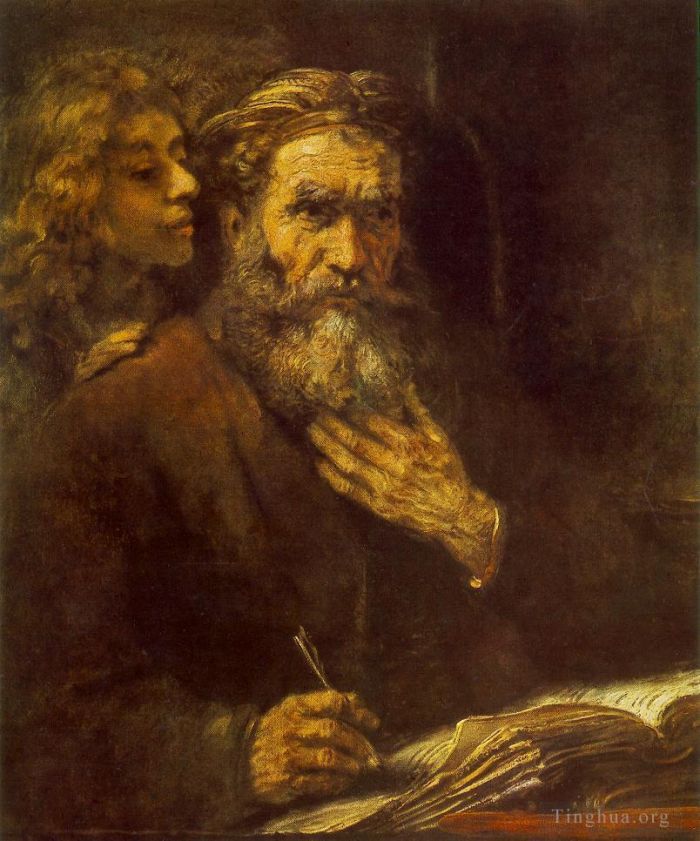 Rembrandt Harmenszoon van Rijn Peinture à l'huile - L'évangéliste Matthieu