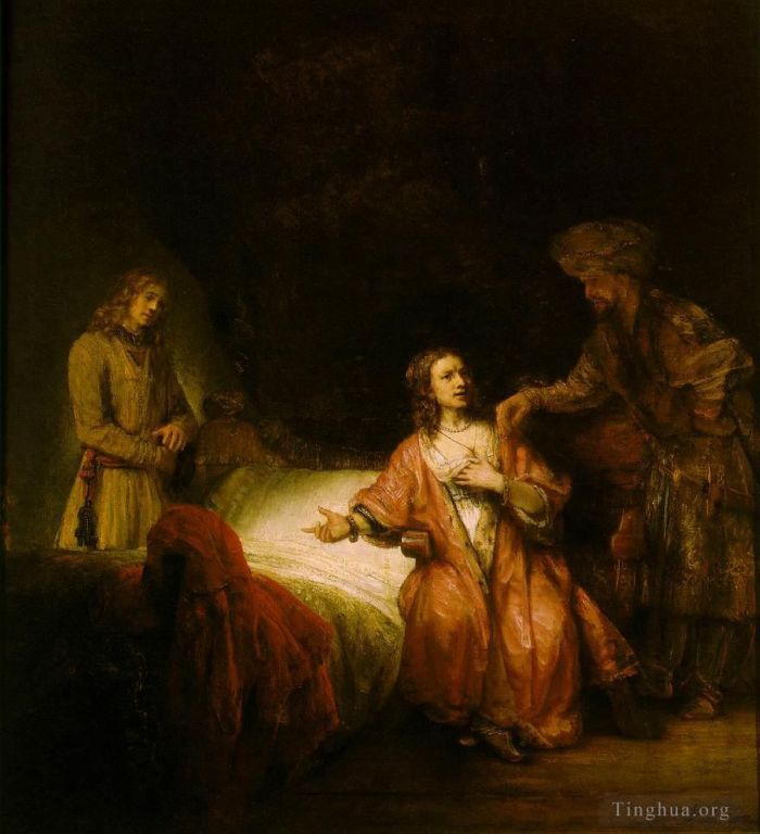 Rembrandt Harmenszoon van Rijn Peinture à l'huile - Joseph accusé par la femme de Potiphars