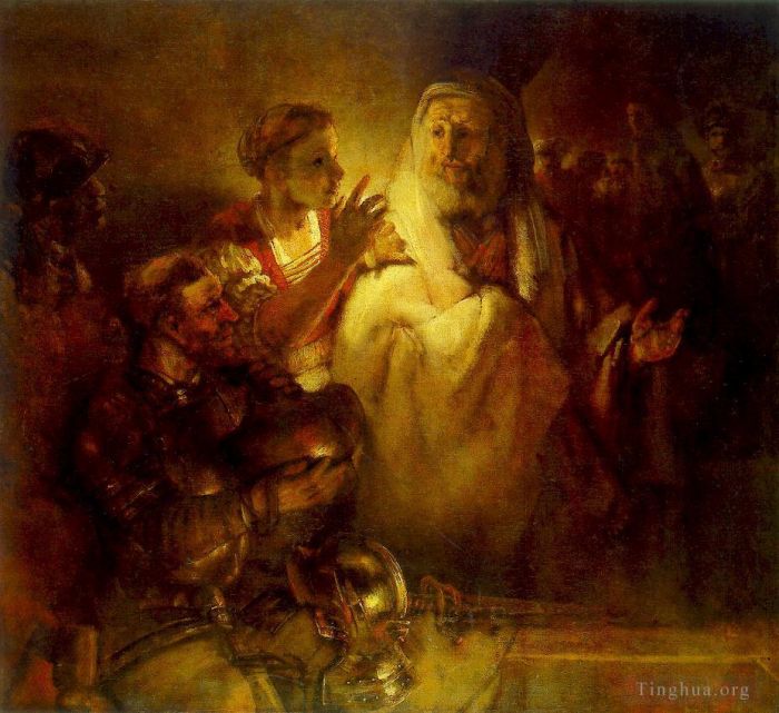 Rembrandt Harmenszoon van Rijn Peinture à l'huile - Pierre dénonçant le Christ