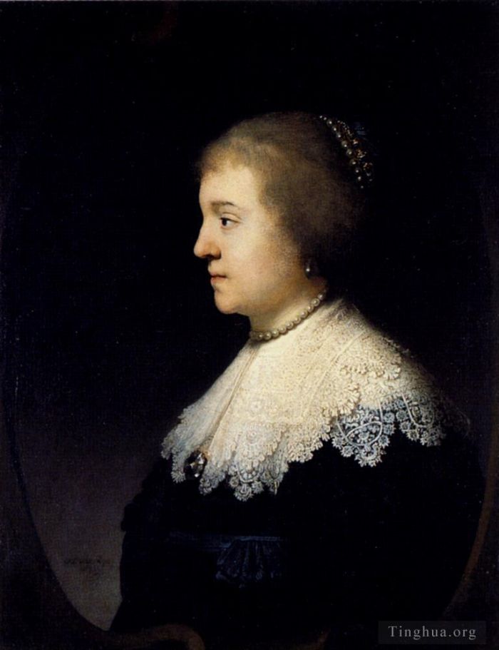 Rembrandt Harmenszoon van Rijn Peinture à l'huile - Portrait d'Amalia Van Solms