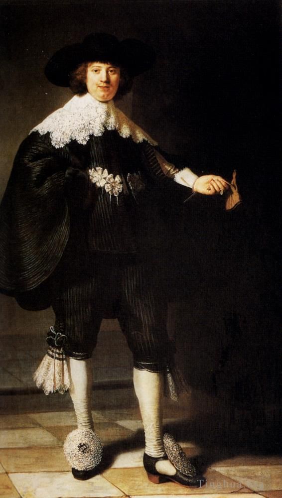 Rembrandt Harmenszoon van Rijn Peinture à l'huile - Portrait De Maerten Soolmans