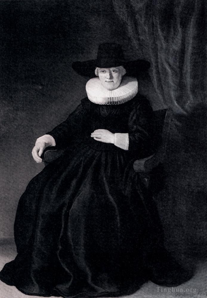 Rembrandt Harmenszoon van Rijn Peinture à l'huile - Portrait De Maria Bockenolle