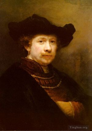 Rembrandt Harmenszoon van Rijn œuvres - Portrait de l'artiste à la casquette plate