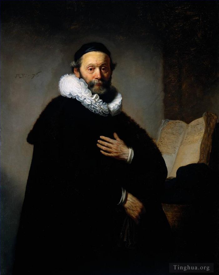 Rembrandt Harmenszoon van Rijn Peinture à l'huile - Portrait de Johannes Wtenbogaert