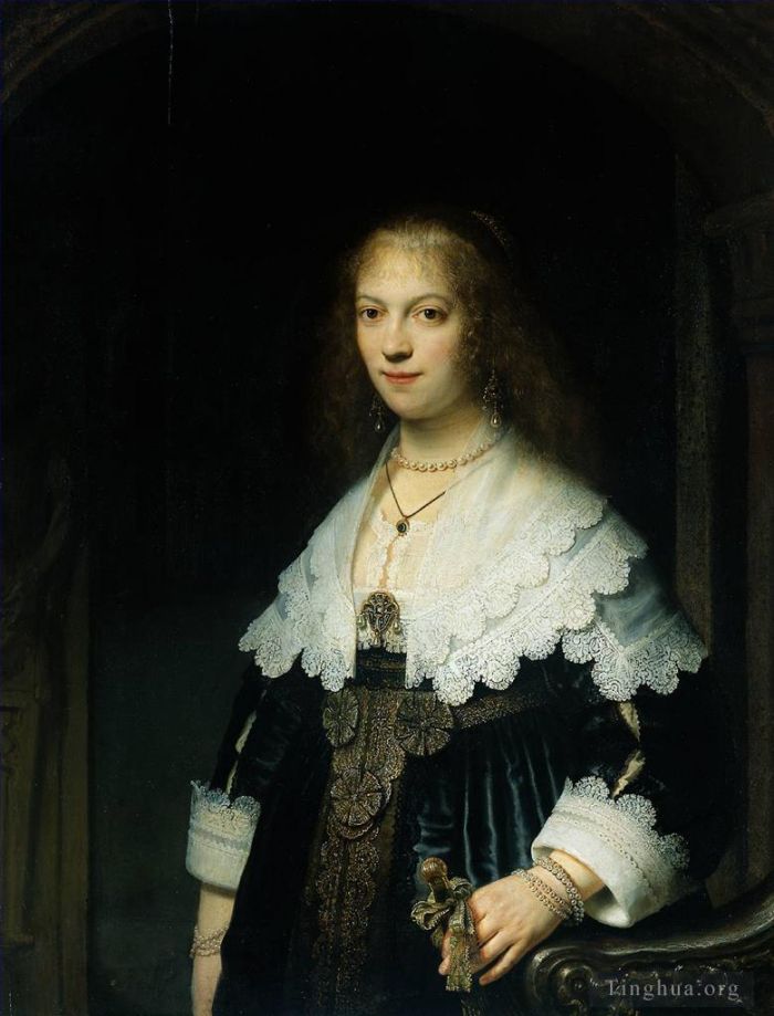 Rembrandt Harmenszoon van Rijn Peinture à l'huile - Portrait de Maria Trip 1639
