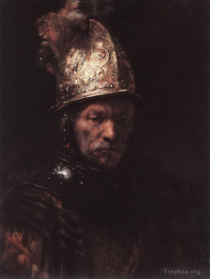 Rembrandt Harmenszoon van Rijn Peinture à l'huile - Portrait d'un homme au casque doré