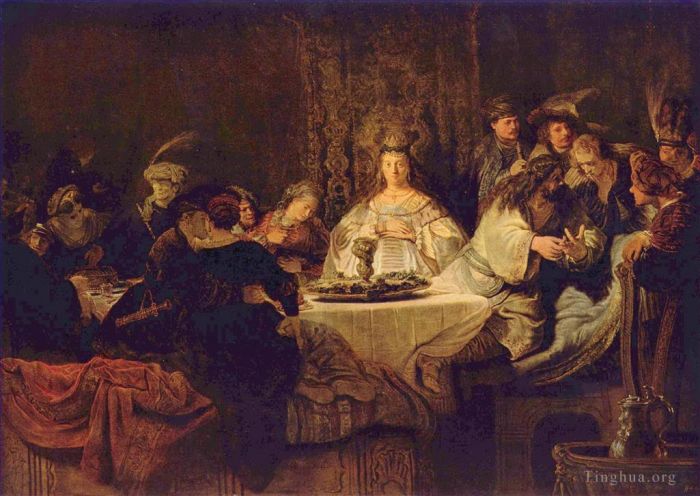 Rembrandt Harmenszoon van Rijn Peinture à l'huile - Samson au mariage