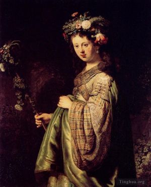 Rembrandt Harmenszoon van Rijn œuvres - Saskia comme Flore