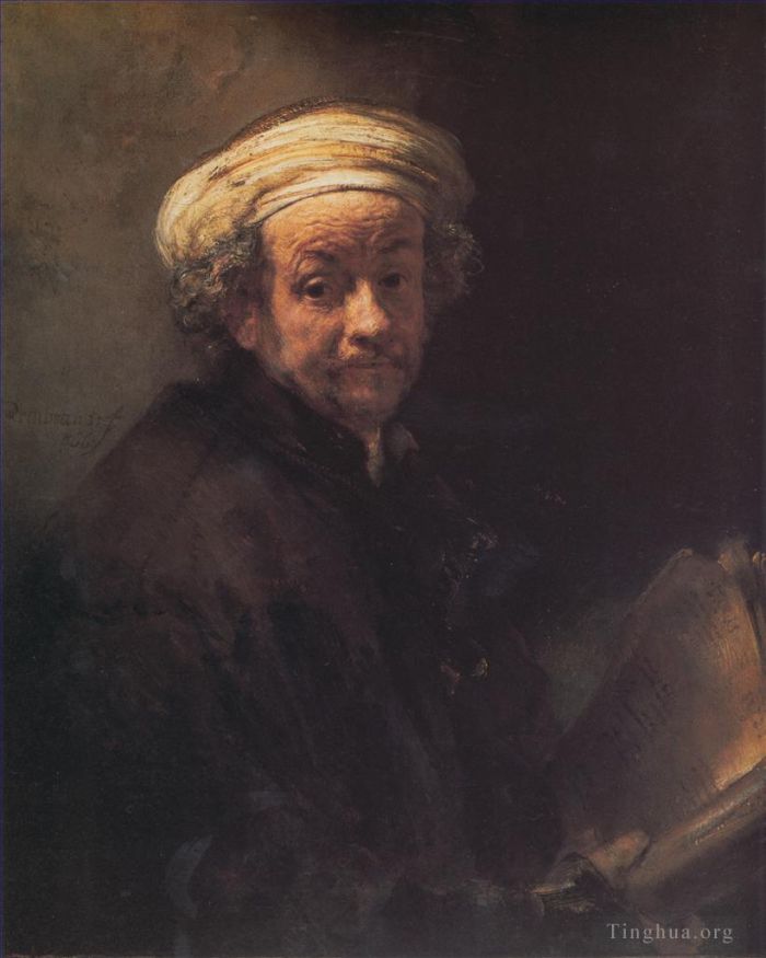 Rembrandt Harmenszoon van Rijn Peinture à l'huile - Autoportrait en apôtre Paul