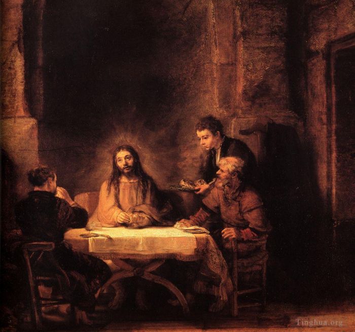 Rembrandt Harmenszoon van Rijn Peinture à l'huile - Souper à Emmaüs