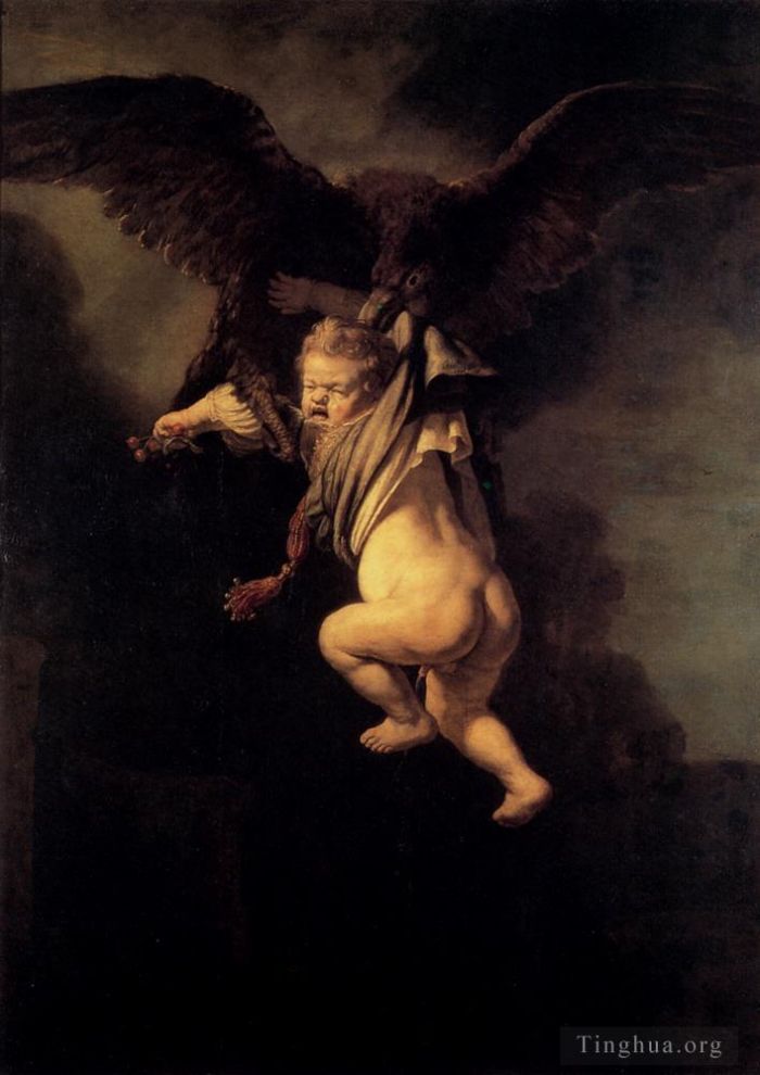 Rembrandt Harmenszoon van Rijn Peinture à l'huile - L'enlèvement de Ganymède