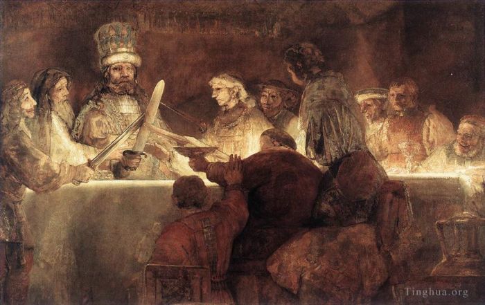 Rembrandt Harmenszoon van Rijn Peinture à l'huile - La Conspiration des Bataves