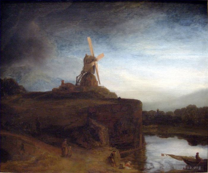 Rembrandt Harmenszoon van Rijn Peinture à l'huile - Le moulin