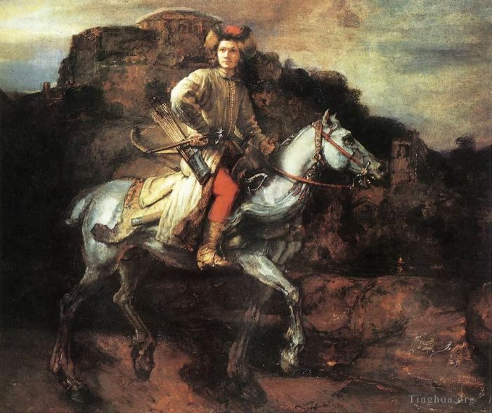 Rembrandt Harmenszoon van Rijn Peinture à l'huile - Le cavalier polonais