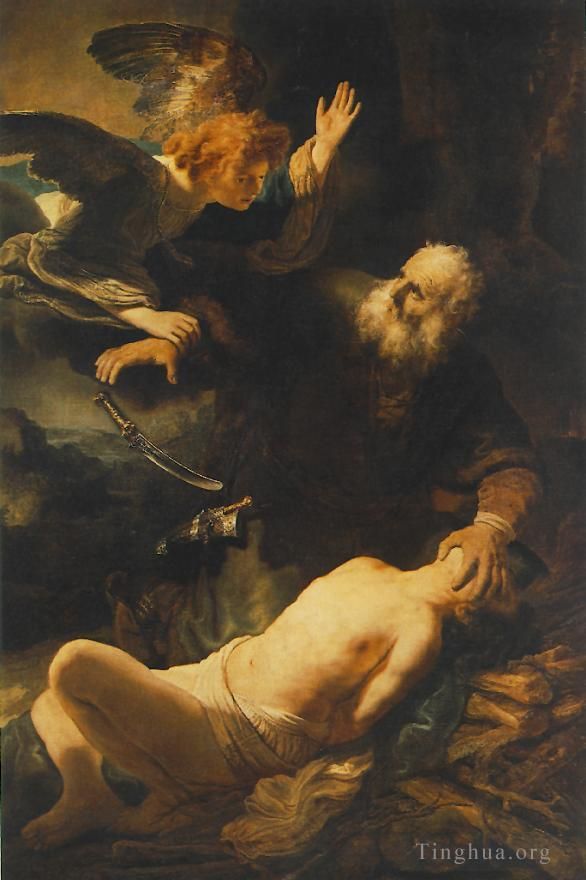 Rembrandt Harmenszoon van Rijn Peinture à l'huile - Le sacrifice d'Abraham