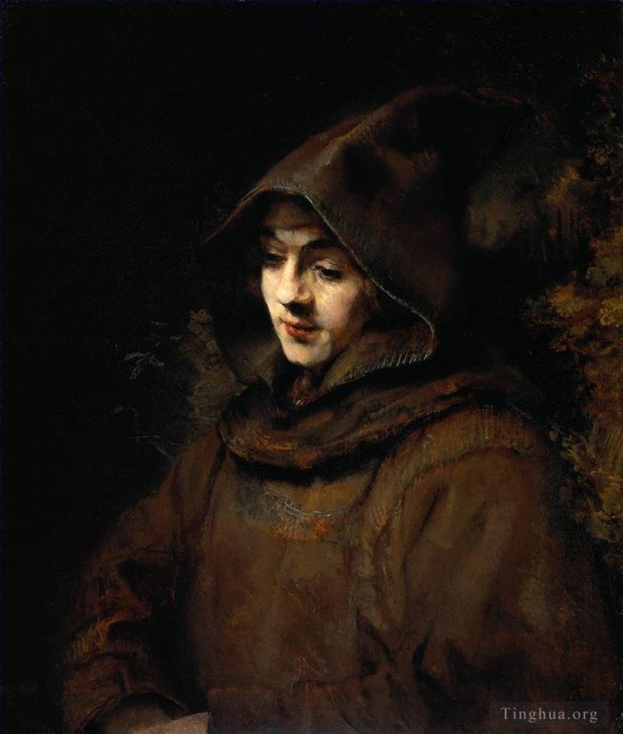 Rembrandt Harmenszoon van Rijn Peinture à l'huile - Titus van Rijn en habit de moine