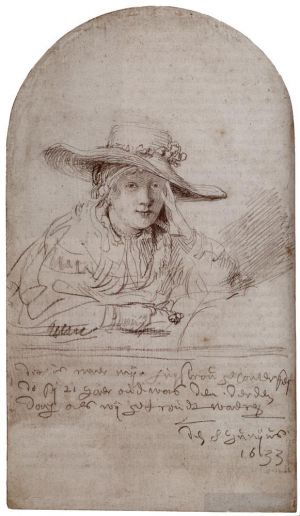 Rembrandt Harmenszoon van Rijn œuvres - Saskia dans un chapeau de paille