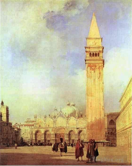 Richard Parkes Bonington Peinture à l'huile - Place Saint-Marc Venise