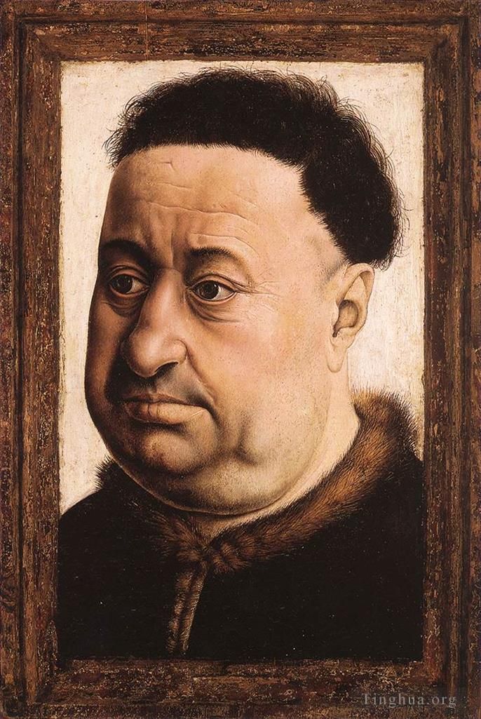 Robert Campin Peinture à l'huile - Portrait d'un gros homme